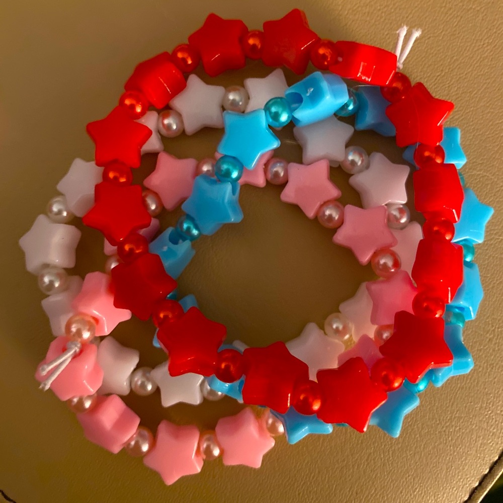Rainbow star kandi bracelet set